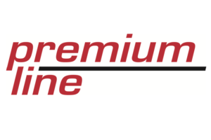 premium line logo placed in a white background