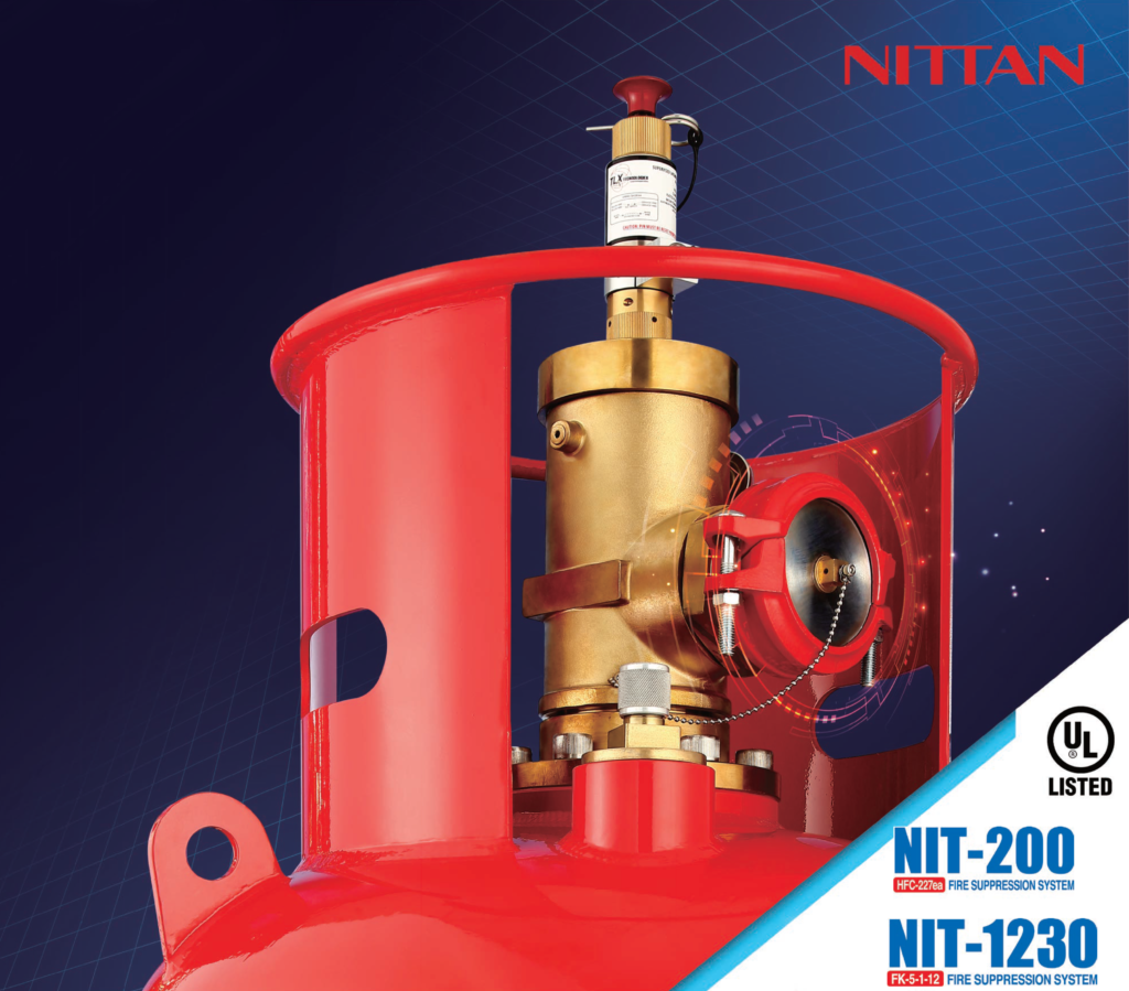 Nittan fire suppresion red tank, UL certification and NIT-200, NIT1230 model