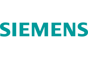 Siemens logo in a white background