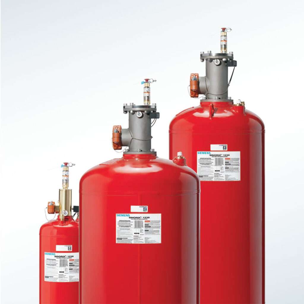 3 red sinorex 1230 tanks from Siemens for inert fire suppression